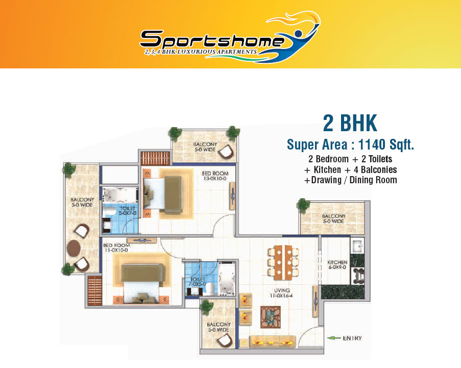 Sports Home 2BHK Apartments Price List